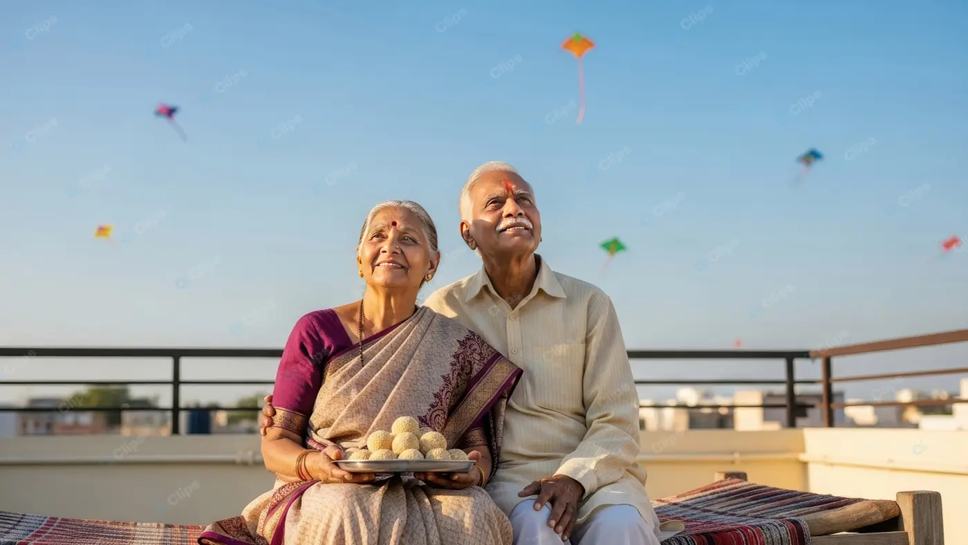 Joyful Seniors on a Festive Rooftop