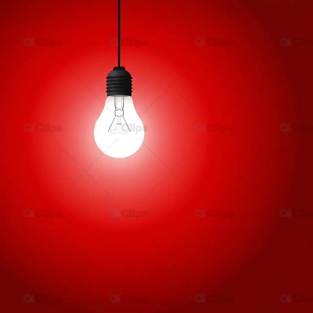 Stylish Red Background Light Bulb Mockup for Creatives