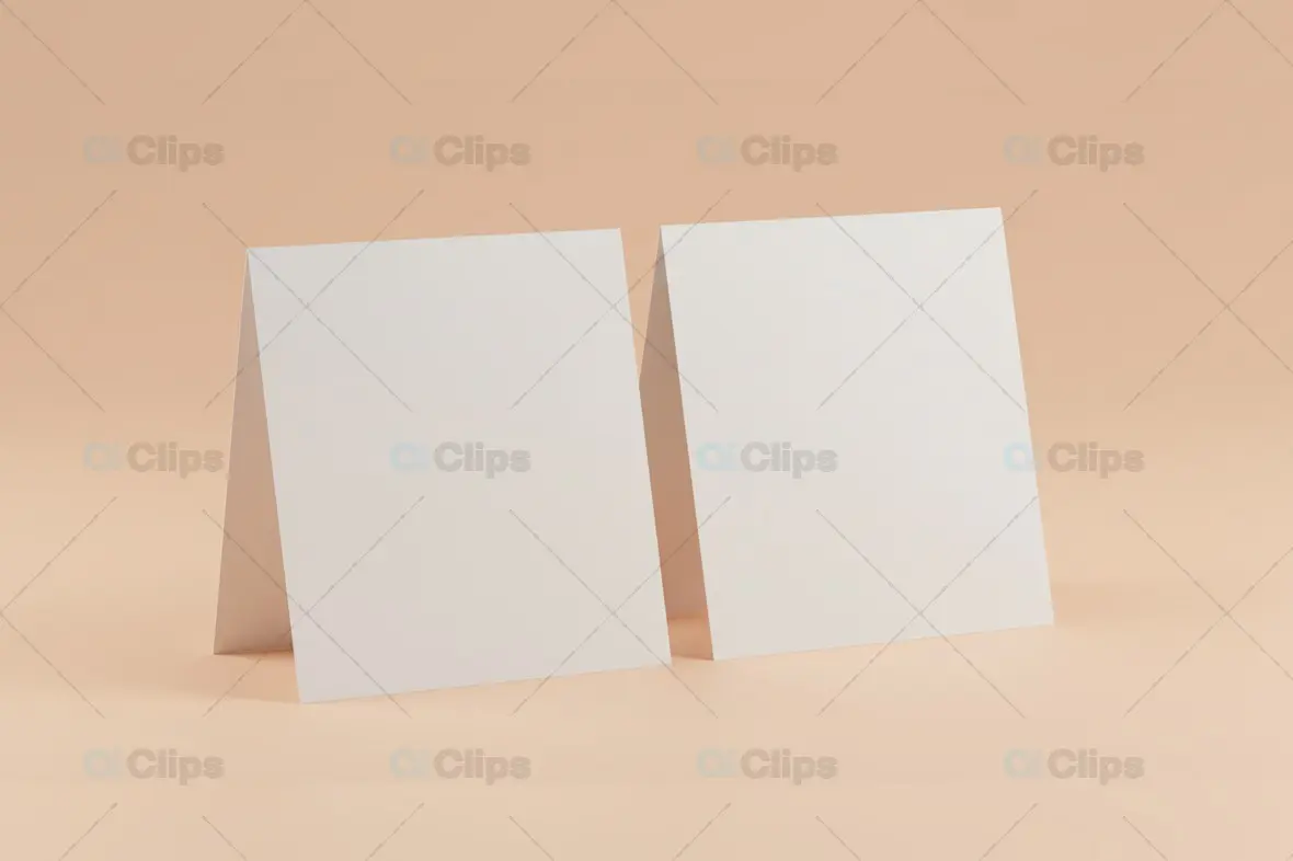 Minimalist Blank Tent Cards Mockup