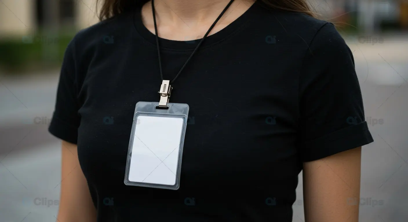 Professional ID Badge on Black T-Shirt