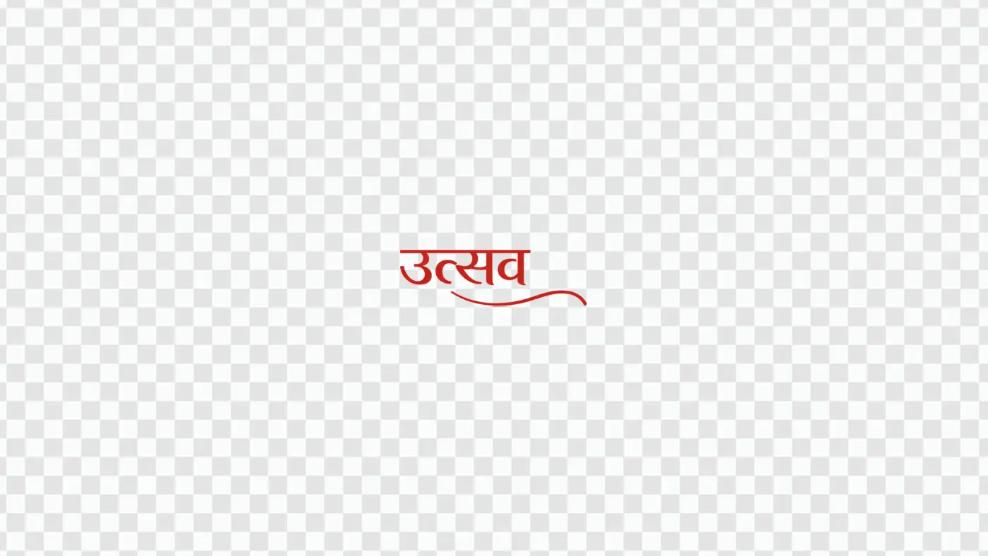 Utsav Hindi Calligraphy Red Festive Celebration Text Clipart PNG