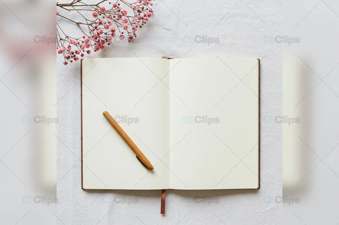 Elegant Instagram Mockup with Blank Notebook and Pen