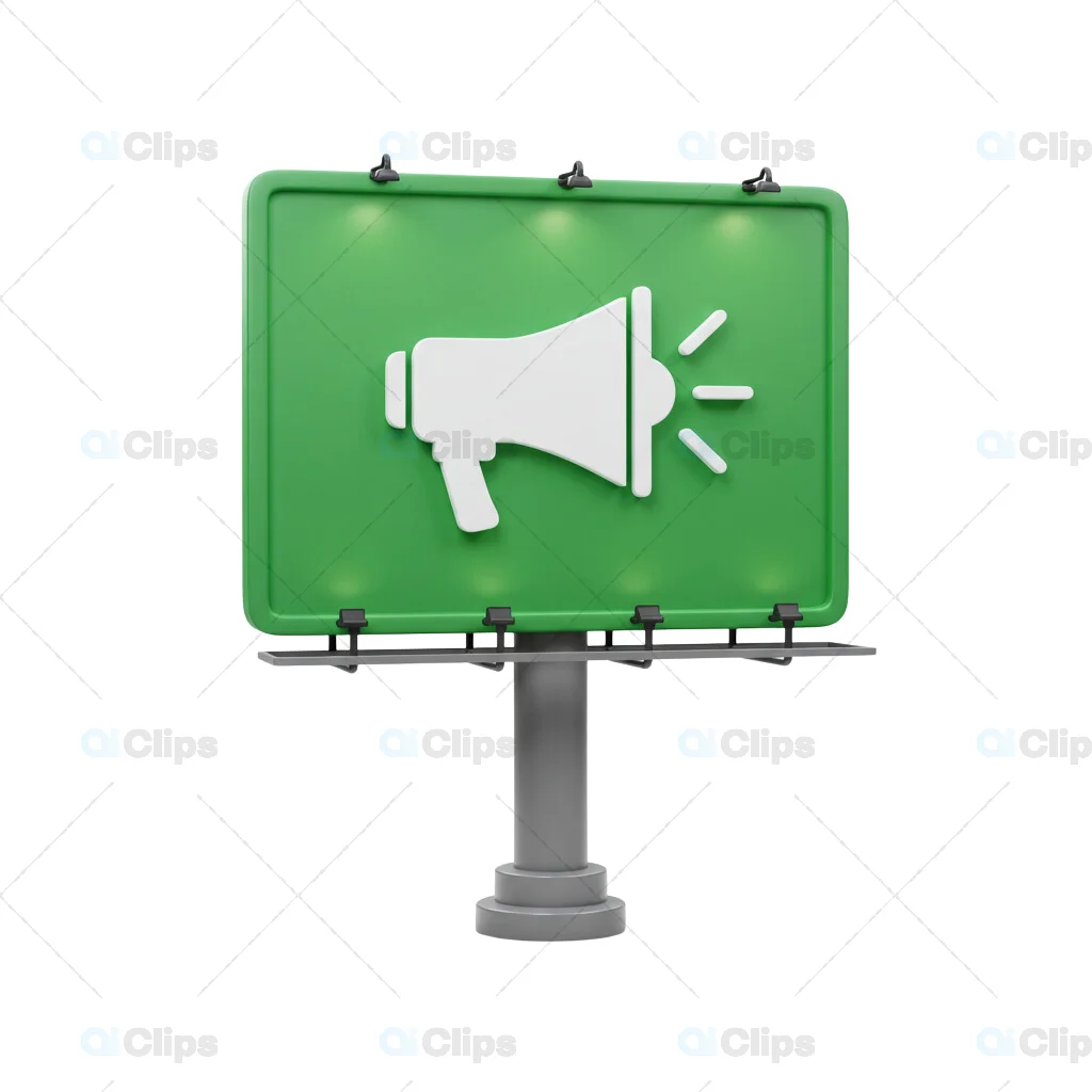 Green Magnet with Lightning Bolt 3D Illustration
