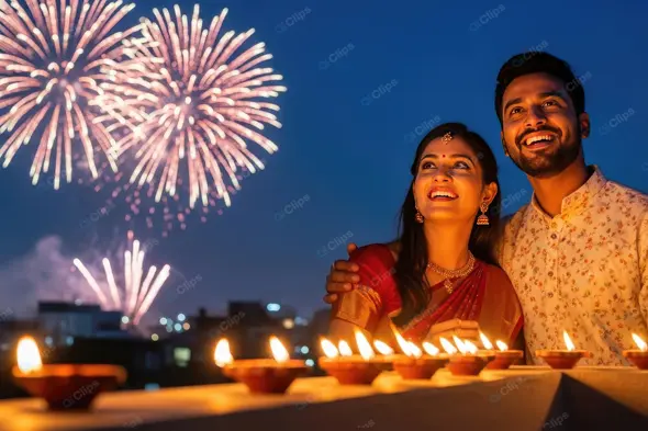 Radiant Couple's Festive Night