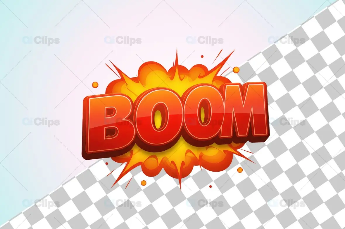 3D "Boom" Explosion Text Icon