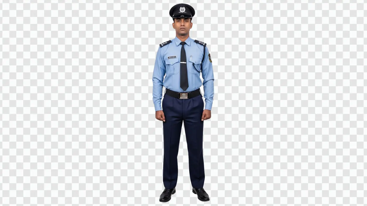 Professional Indian Security Guard in Uniform Clipart PNG