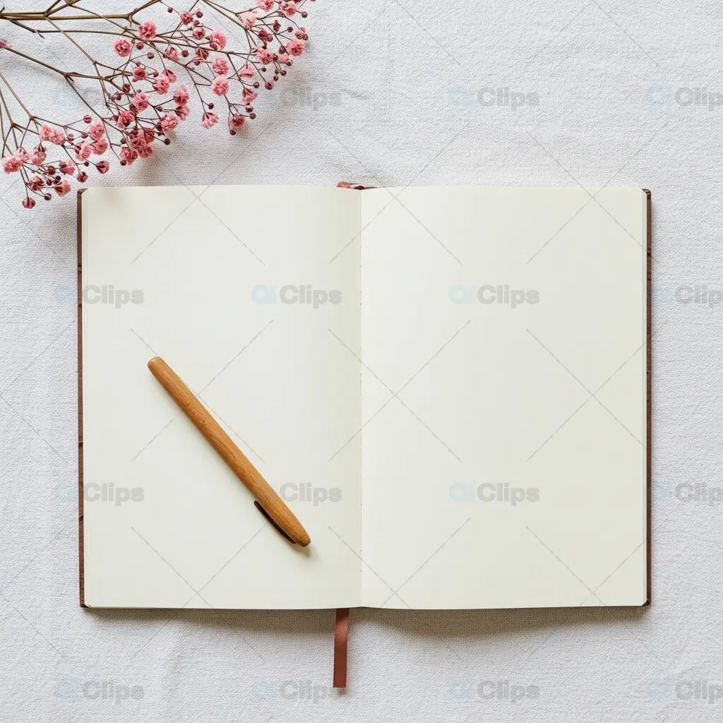 Elegant Instagram Mockup with Blank Notebook and Pen