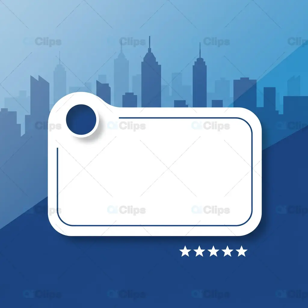 Modern City Skyline Social Media Template with Rating Stars