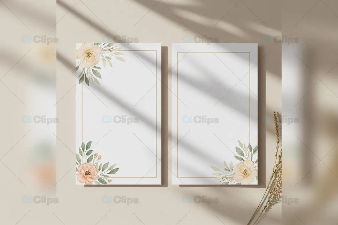Floral Frame Cards with Shadow Overlay