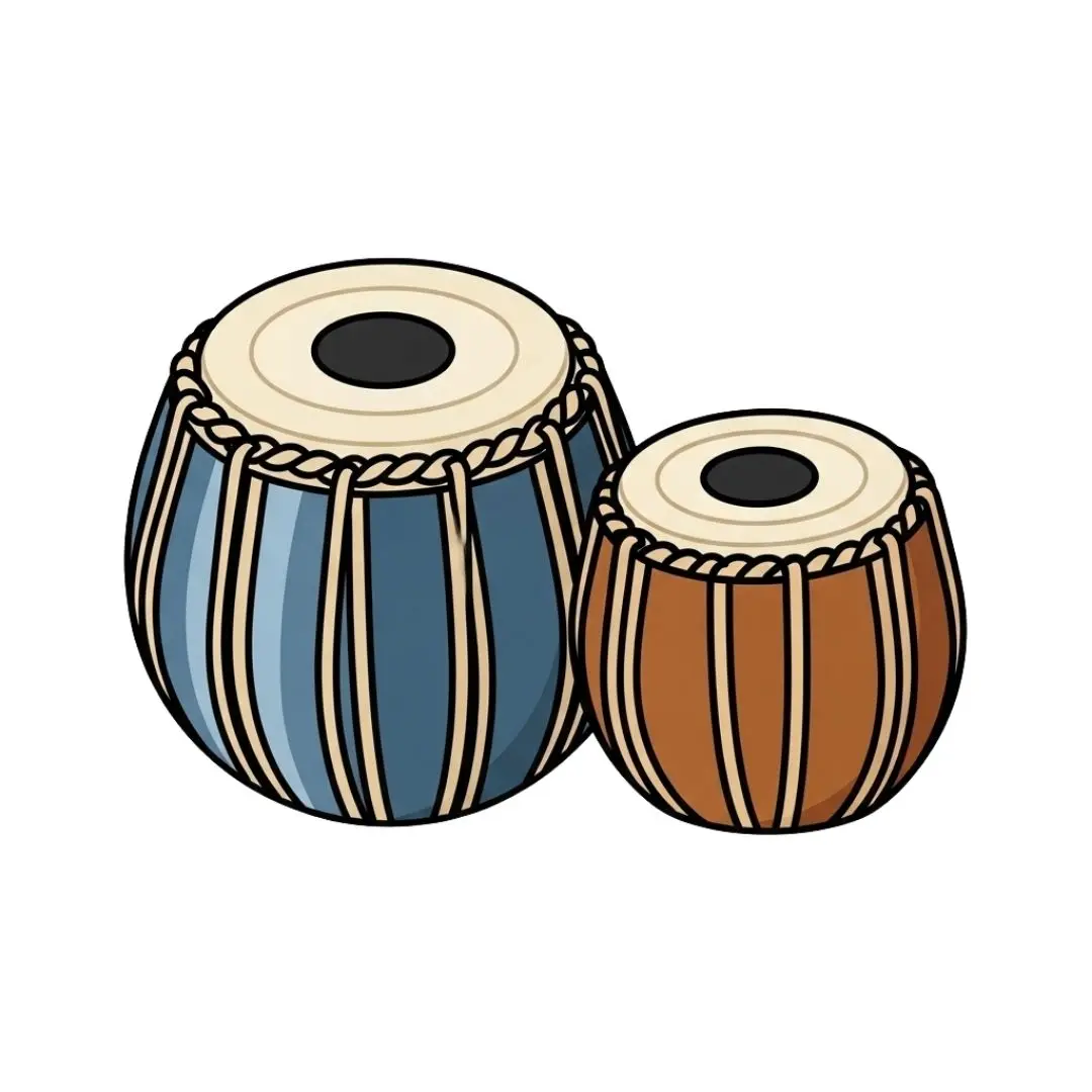 Traditional Indian Tabla Musical Instrument Clipart PNG File
