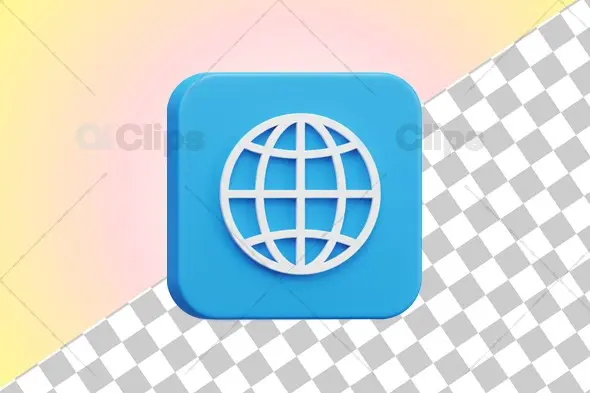 3D Global Internet Icon Illustration