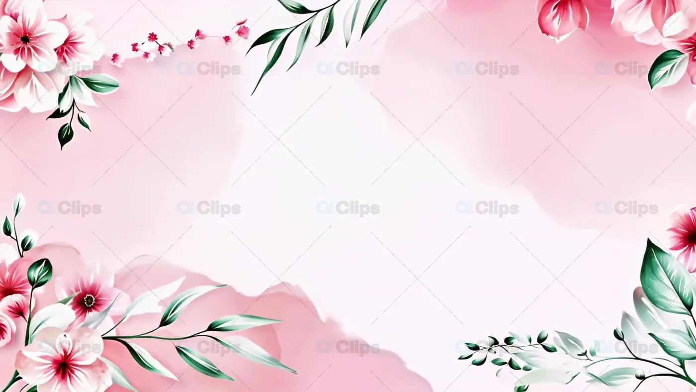 Pink Roses Animation Border Elegant Pink Floral Border Animation with Watercolor Effects | AIClips