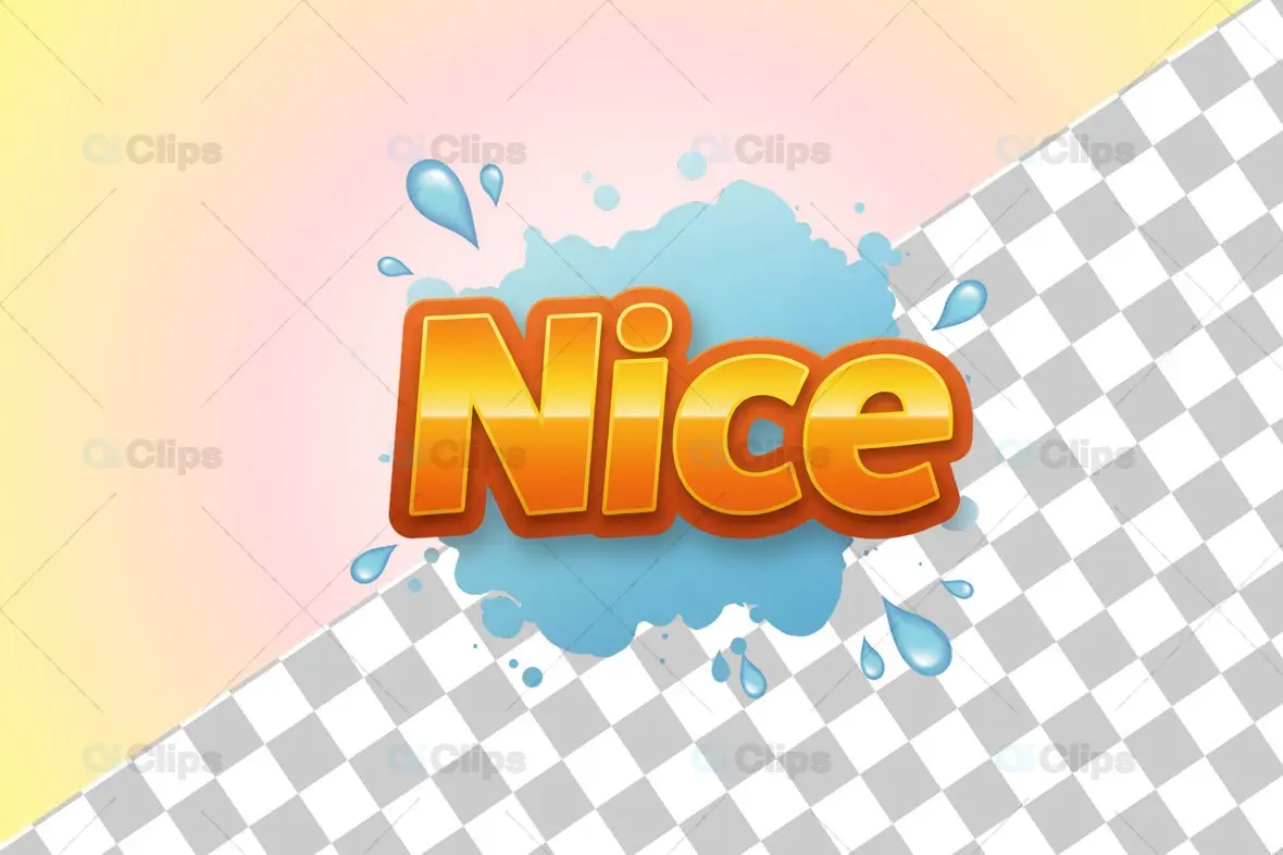 3D "Nice" Splash Illustration