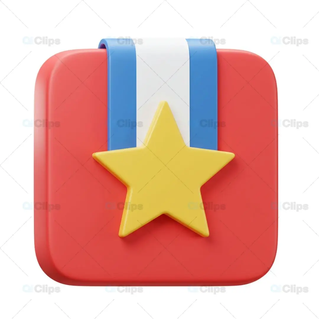 3D Medal Award Icon Illustration
