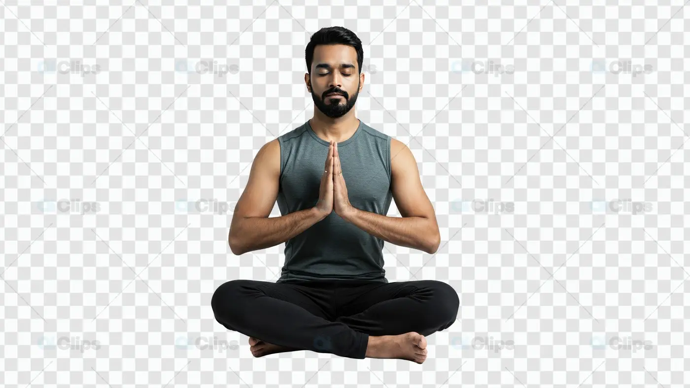 Meditative Yoga Pose PNG with Transparent Background