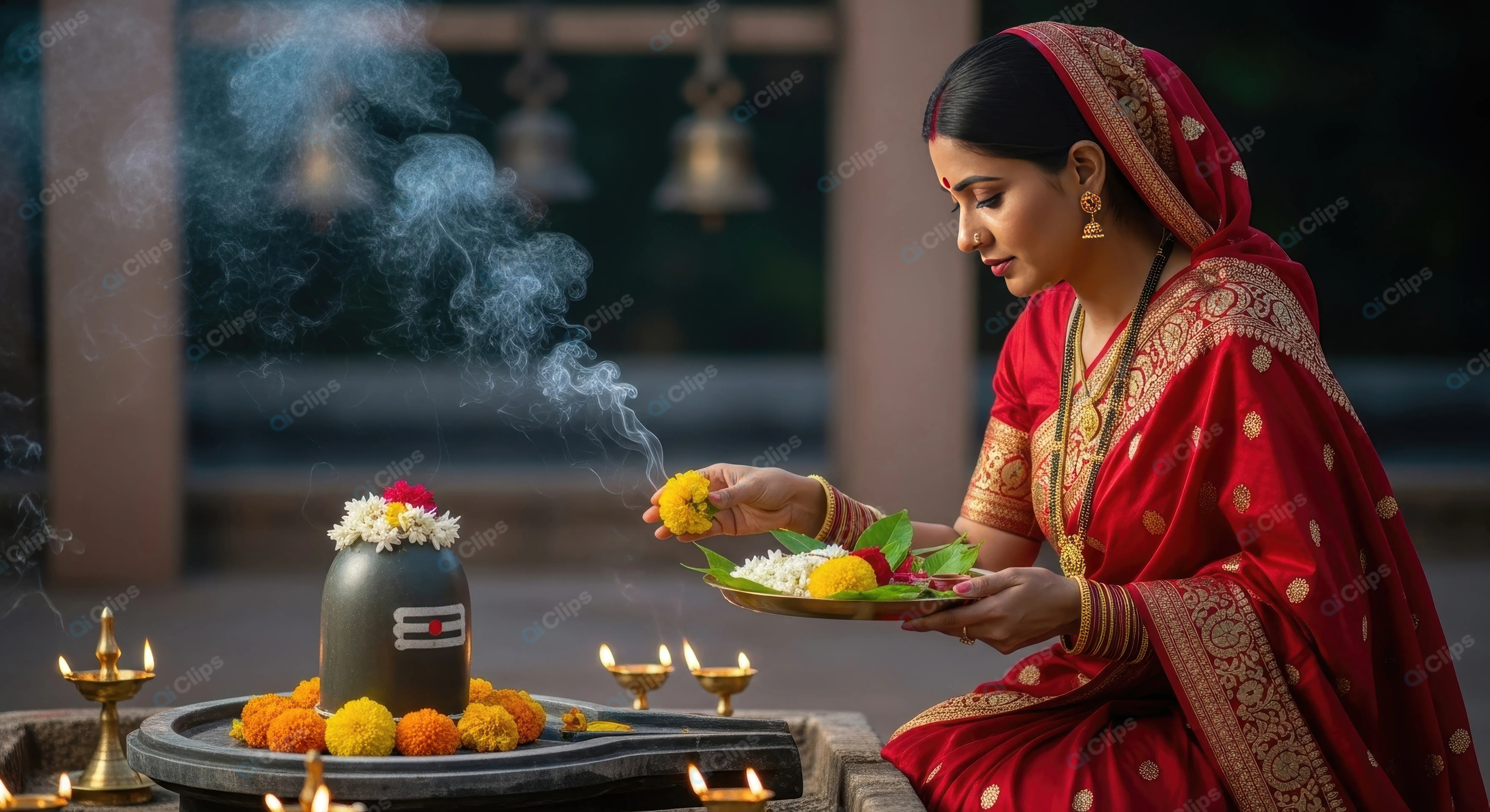 Devotional Hindu Worship Ceremony