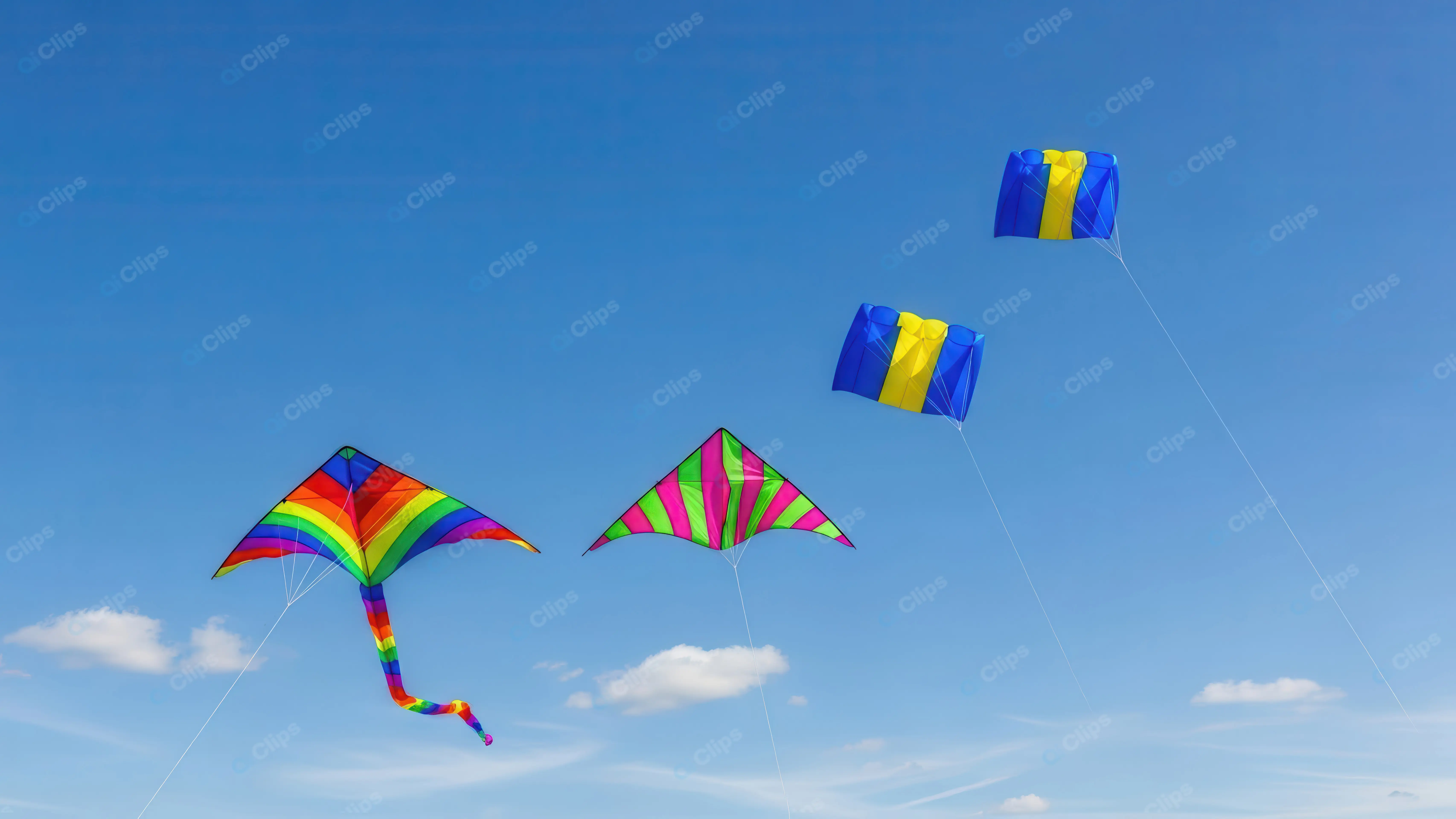 Vibrant Kites Flying in a Clear Sky