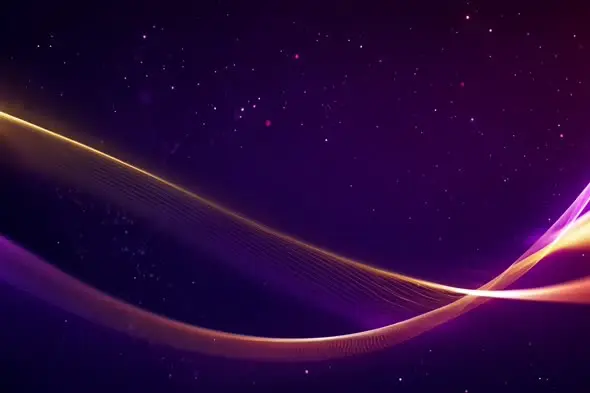 Elegant Golden Wave on Cosmic Purple Background