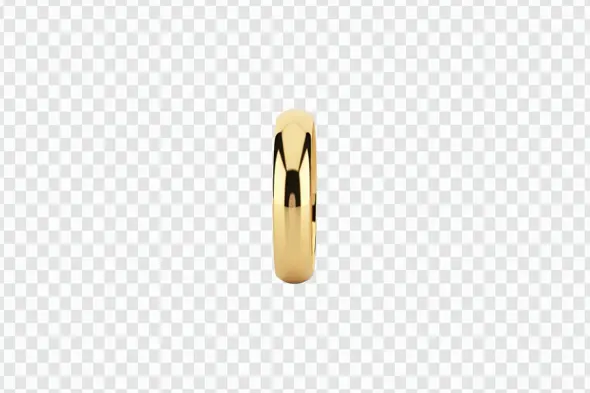 Classic Polished Gold Wedding Band Ring PNG Clipart