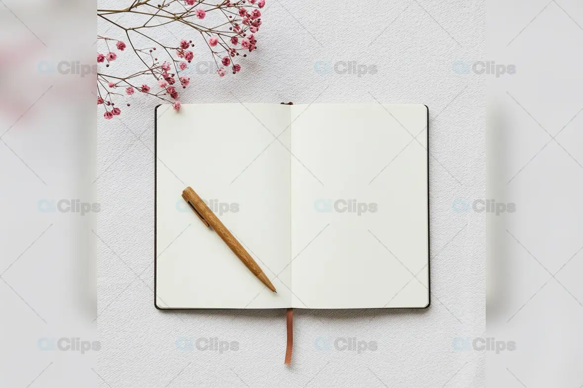 Elegant Instagram Mockup with Open Notebook and Pen