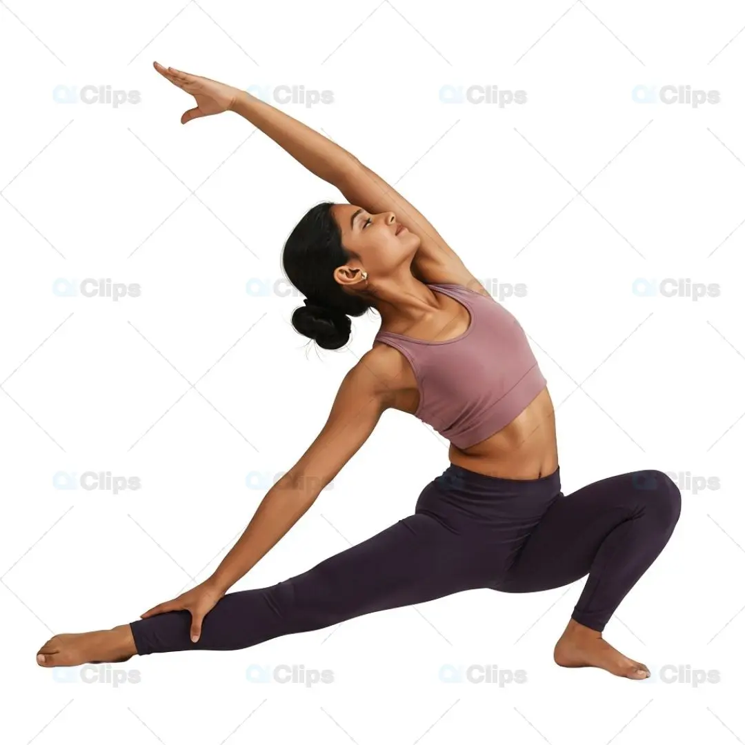 Dynamic Yoga Pose PNG for Fitness and Wellness Projects