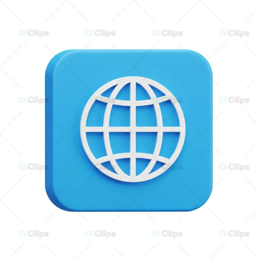 3D Global Internet Icon Illustration