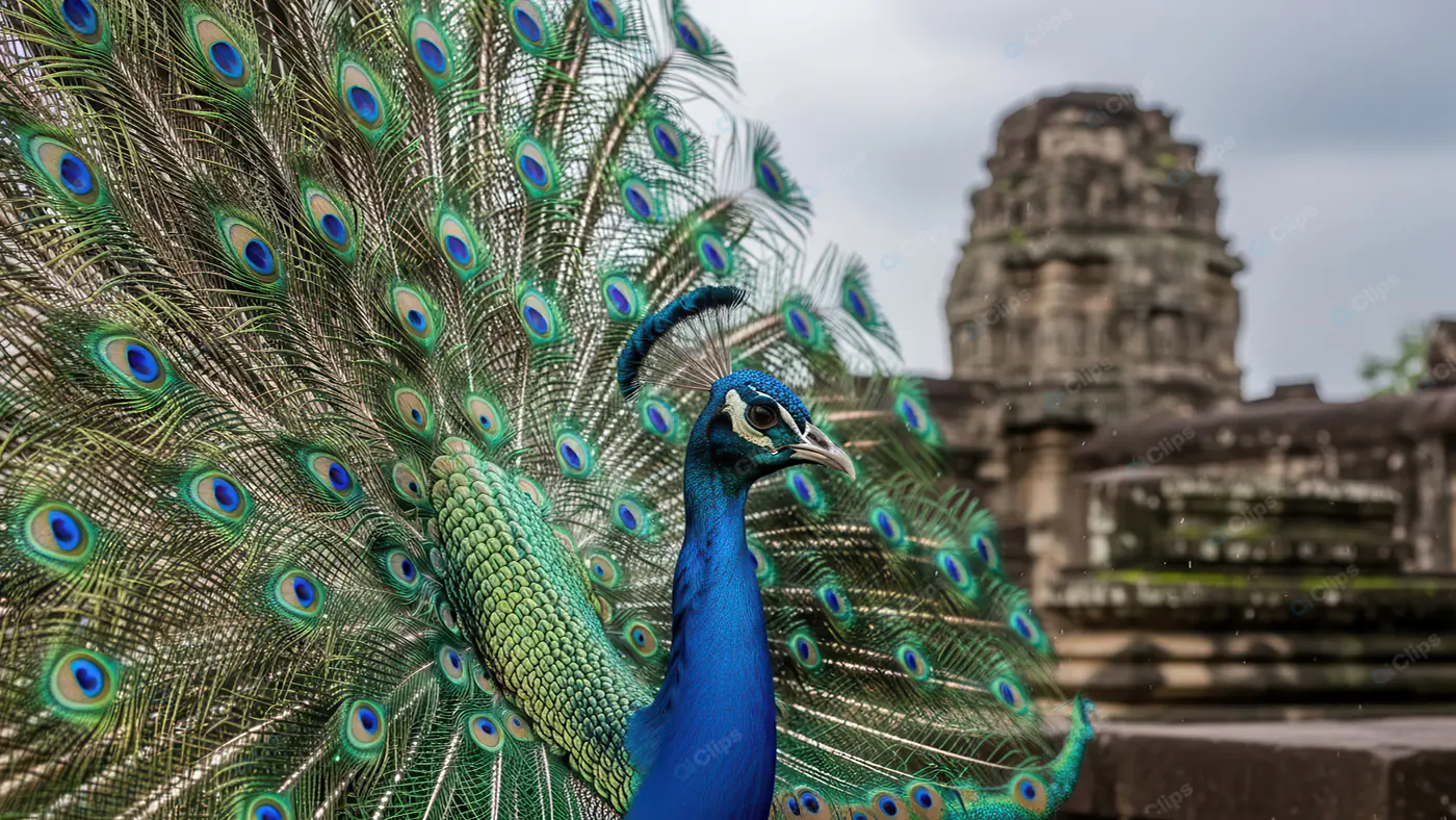 Peacock's Ancient Temple Display