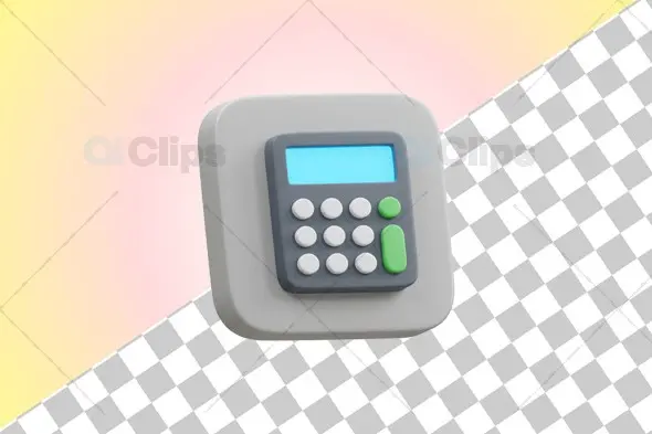 3D Calculator Icon Illustration