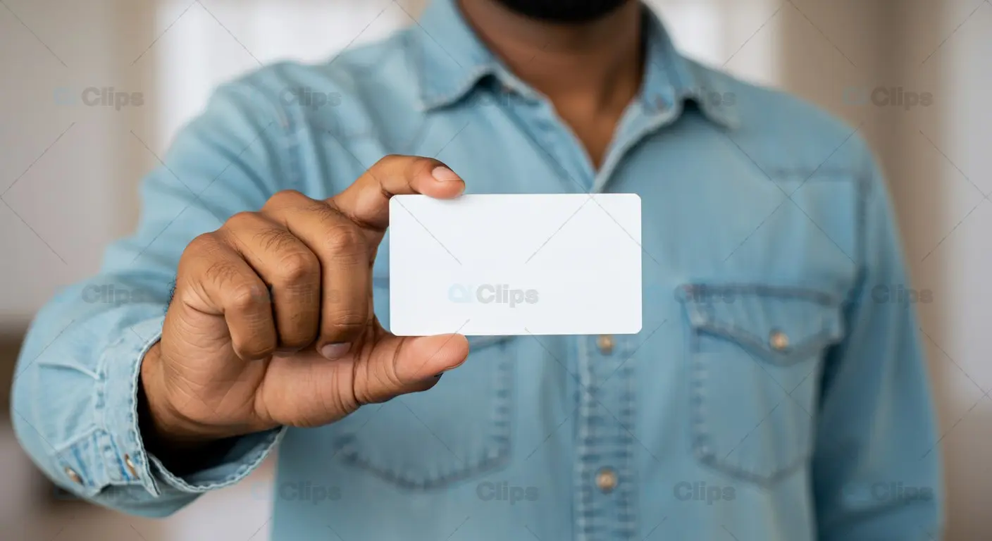 Blank Business Card Mockup in Hand