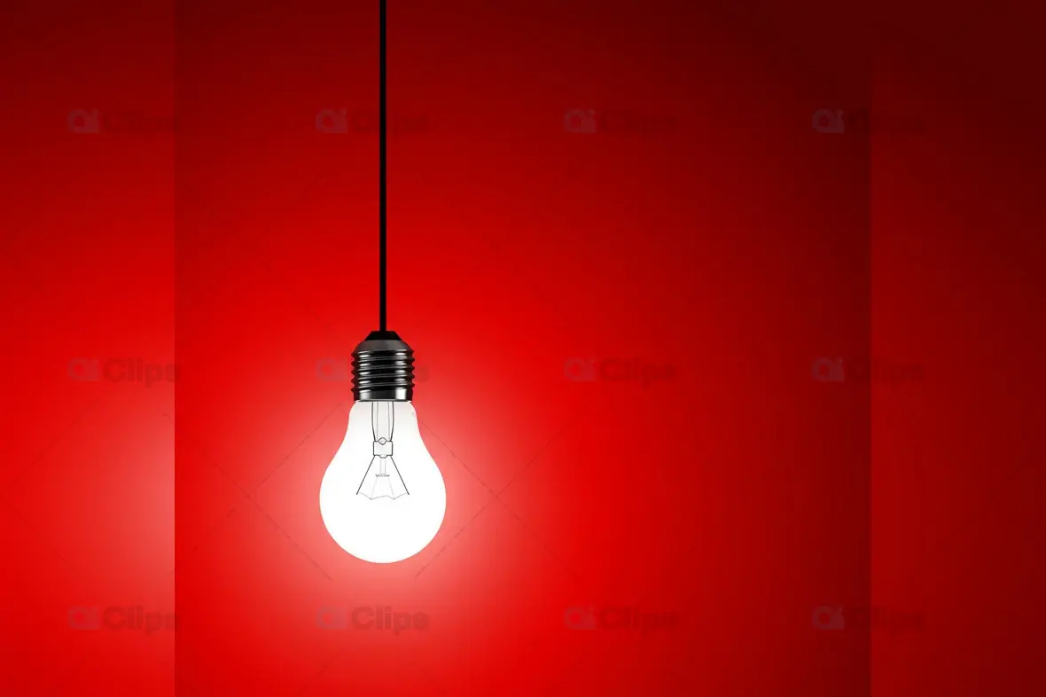 Vibrant Red Background Light Bulb Mockup for Instagram