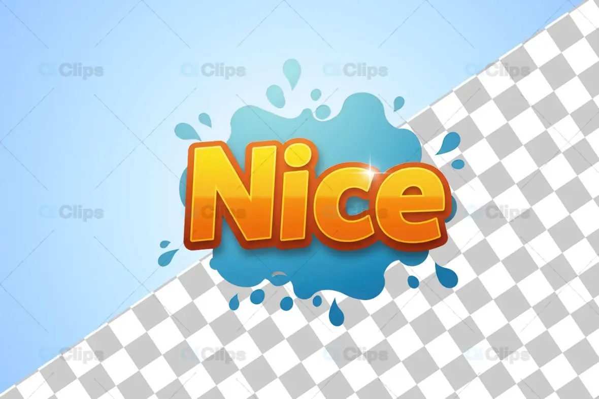 3D "Nice" Splash Text Illustration