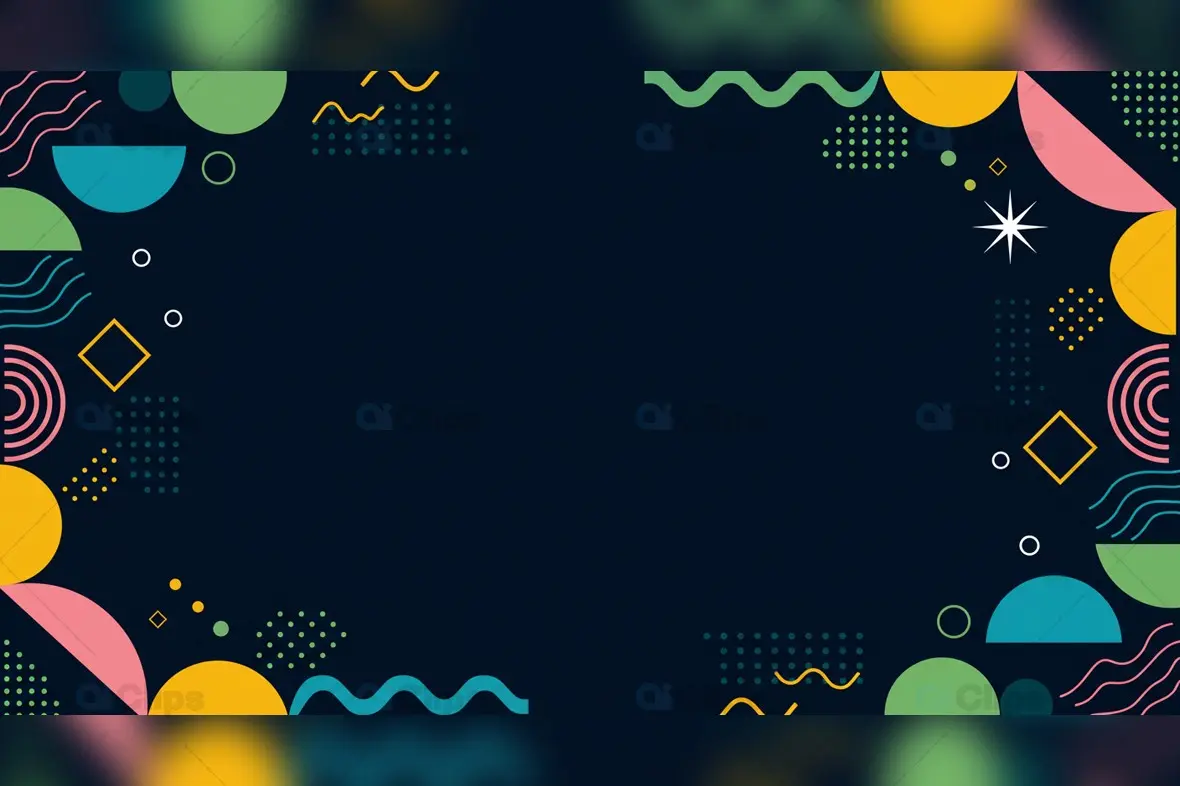 Colorful Memphis Frame Background