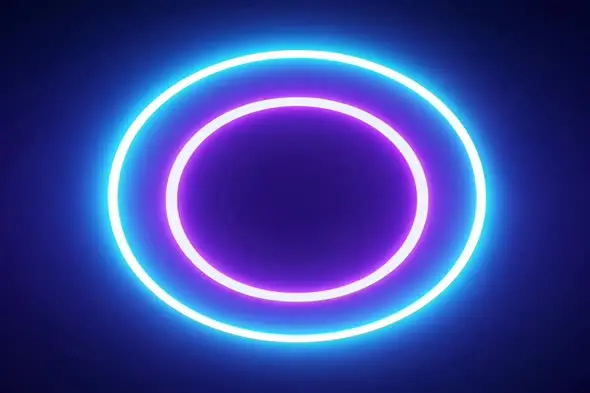 Glowing Neon Dual Oval Rings Animation