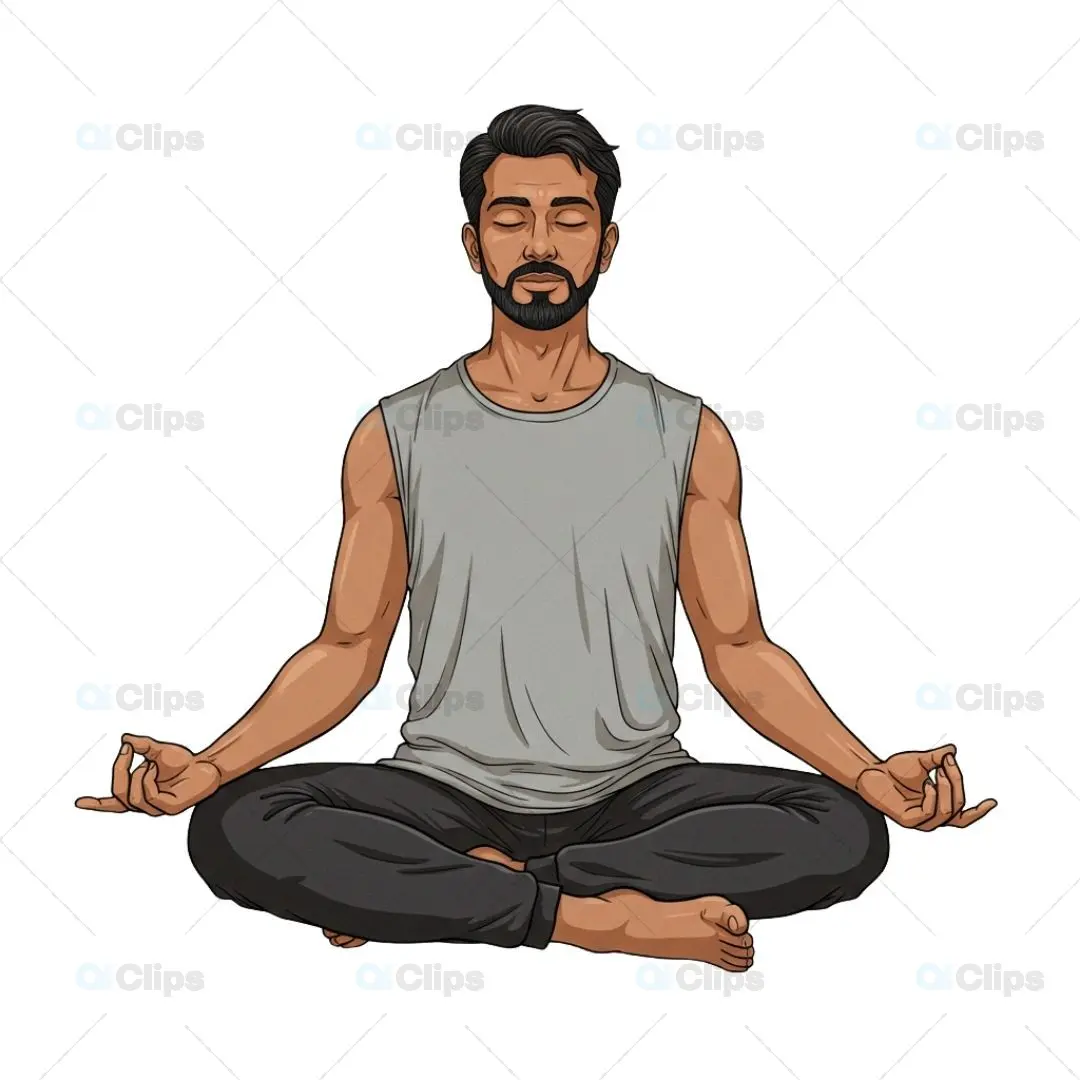Meditating Man PNG with Transparent Background for Creatives