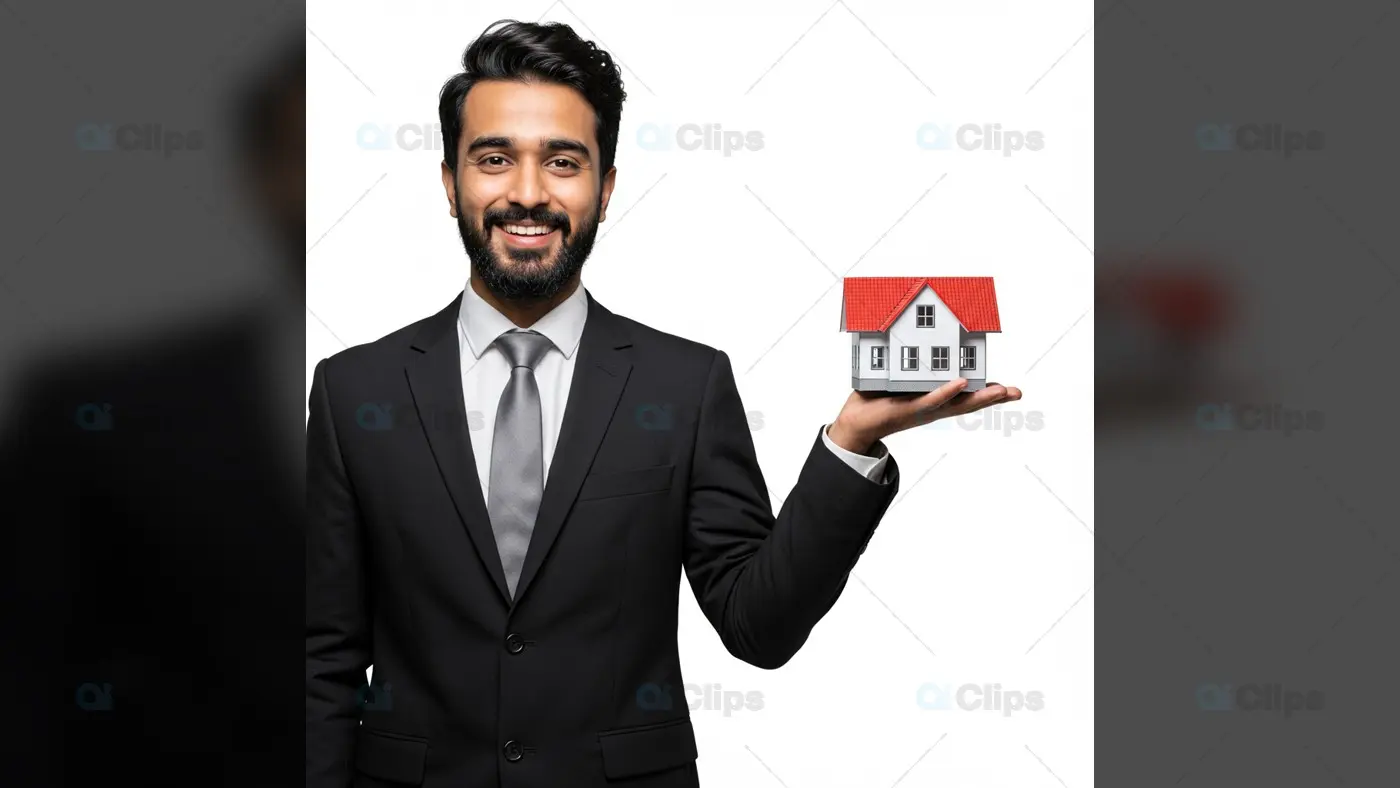 Real Estate Agent Man Presenting Property Investment