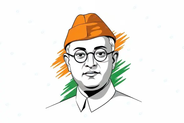 Patriotic Vector Portrait of Netaji Bose