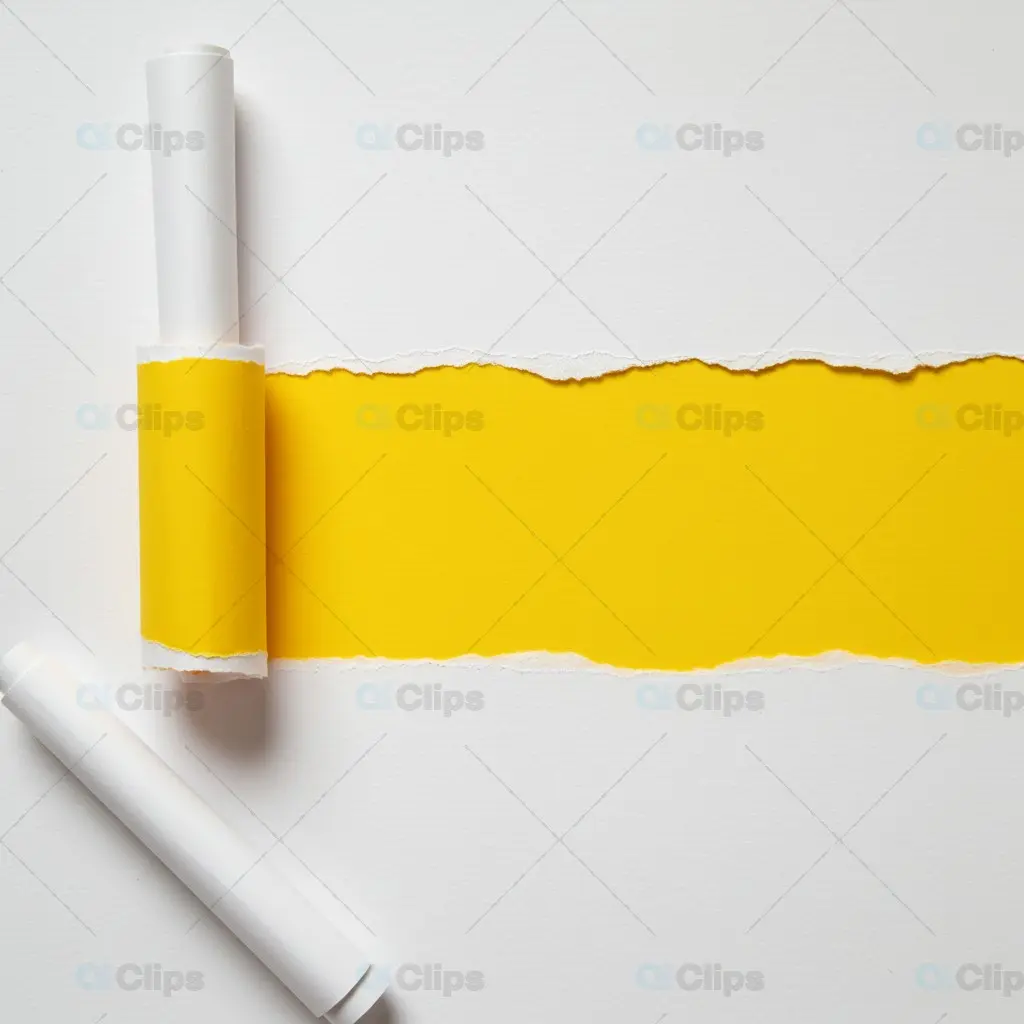 Torn White Paper Revealing Yellow Background Creative Concept