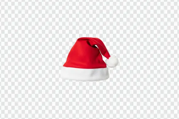 Classic Red and White Santa Hat Christmas Clipart PNG