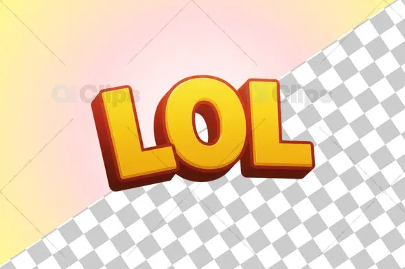 3D "LOL" Text Emoji Icon