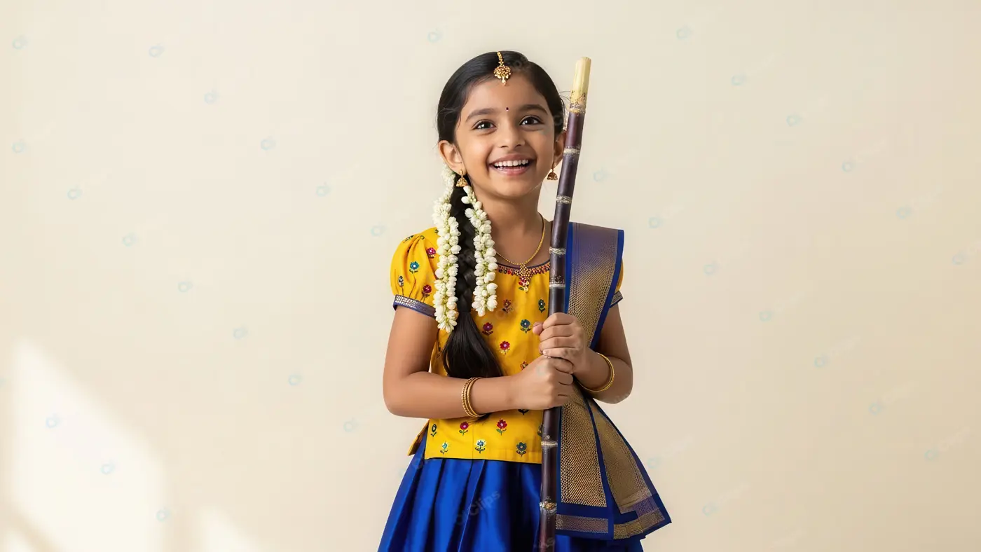 Radiant Young Girl in Traditional Festival Wear