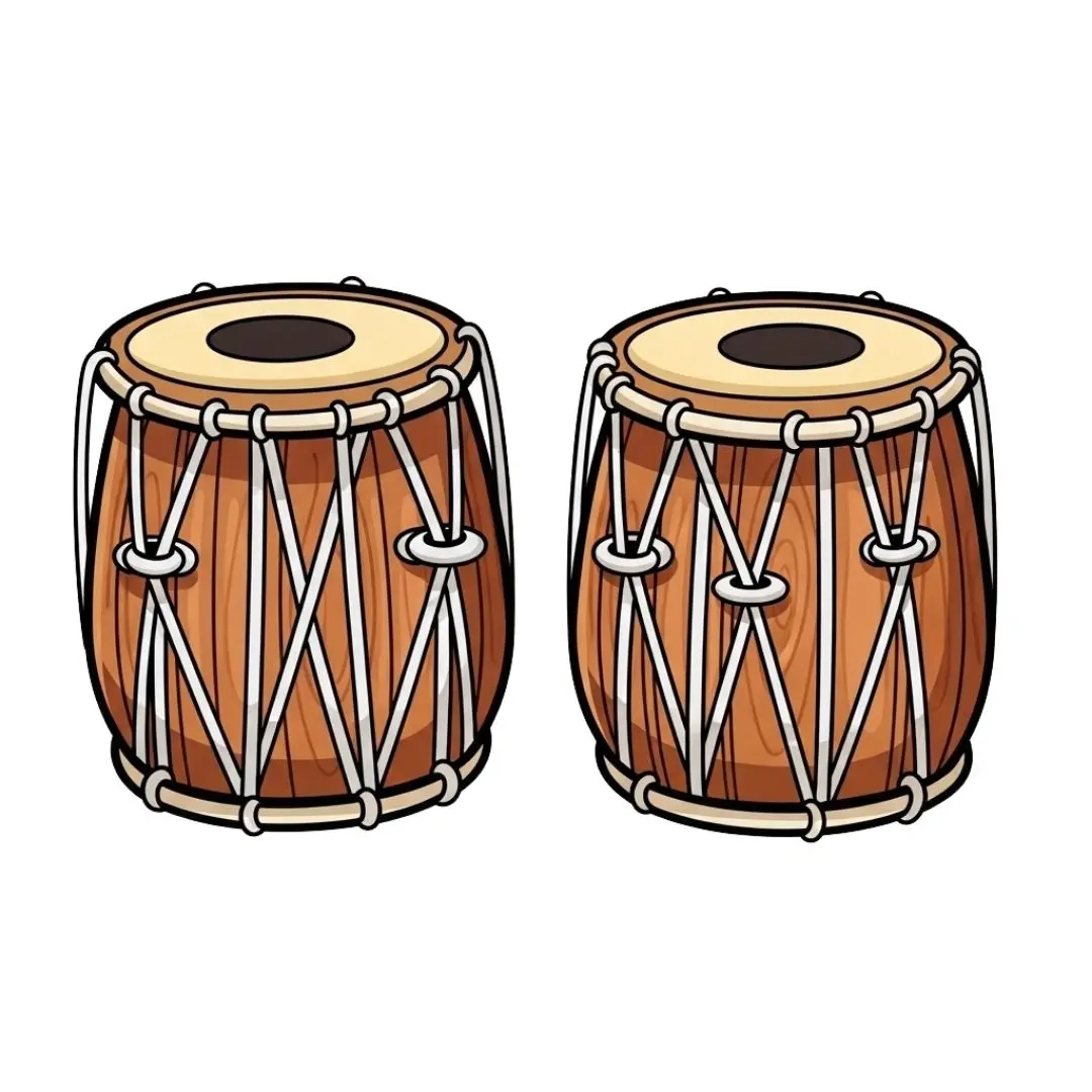 Stylized Indian Tabla Drum Pair Musical PNG Clipart