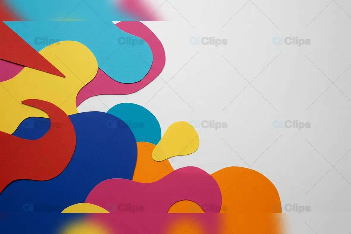Colorful Abstract Paper Cut-Out Design