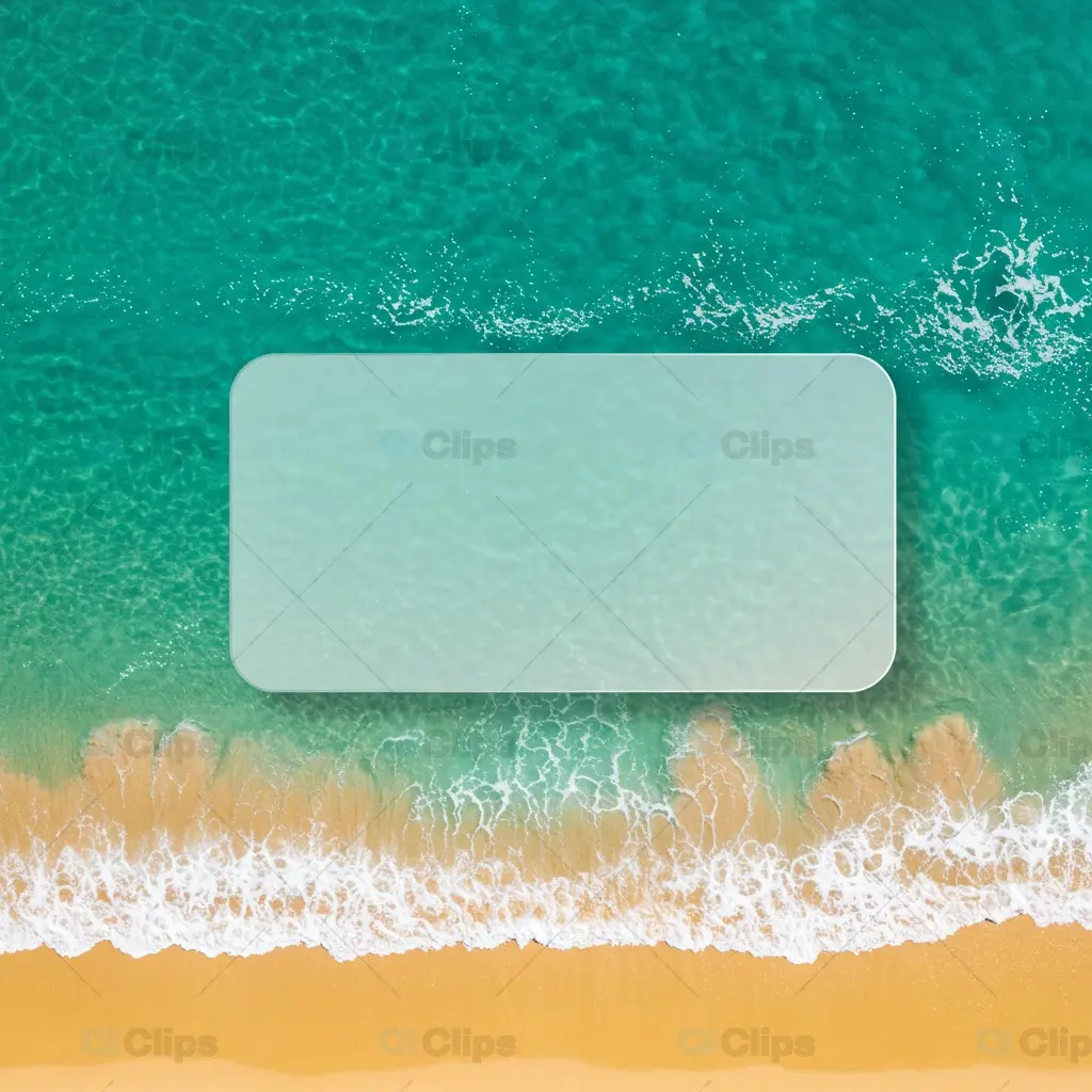 Aerial Beach Instagram Template with Turquoise Ocean Waves
