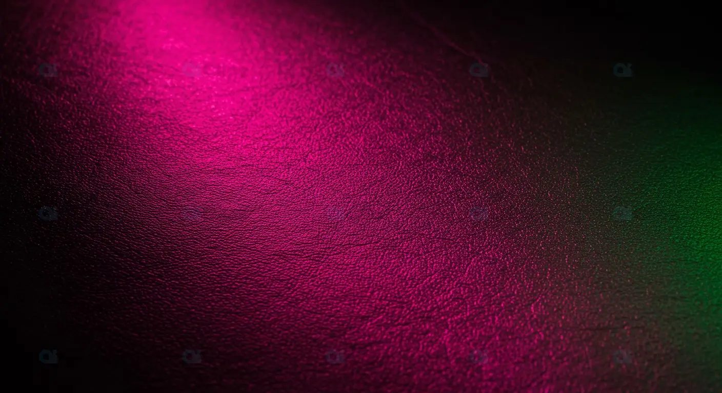Textured Leather Background with Pink and Green Highlights