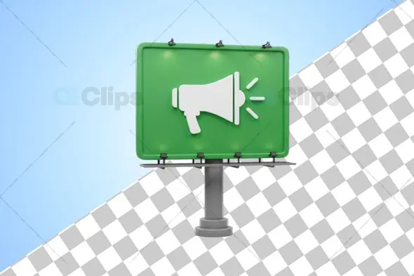 Green Magnet with Lightning Bolt 3D Illustration