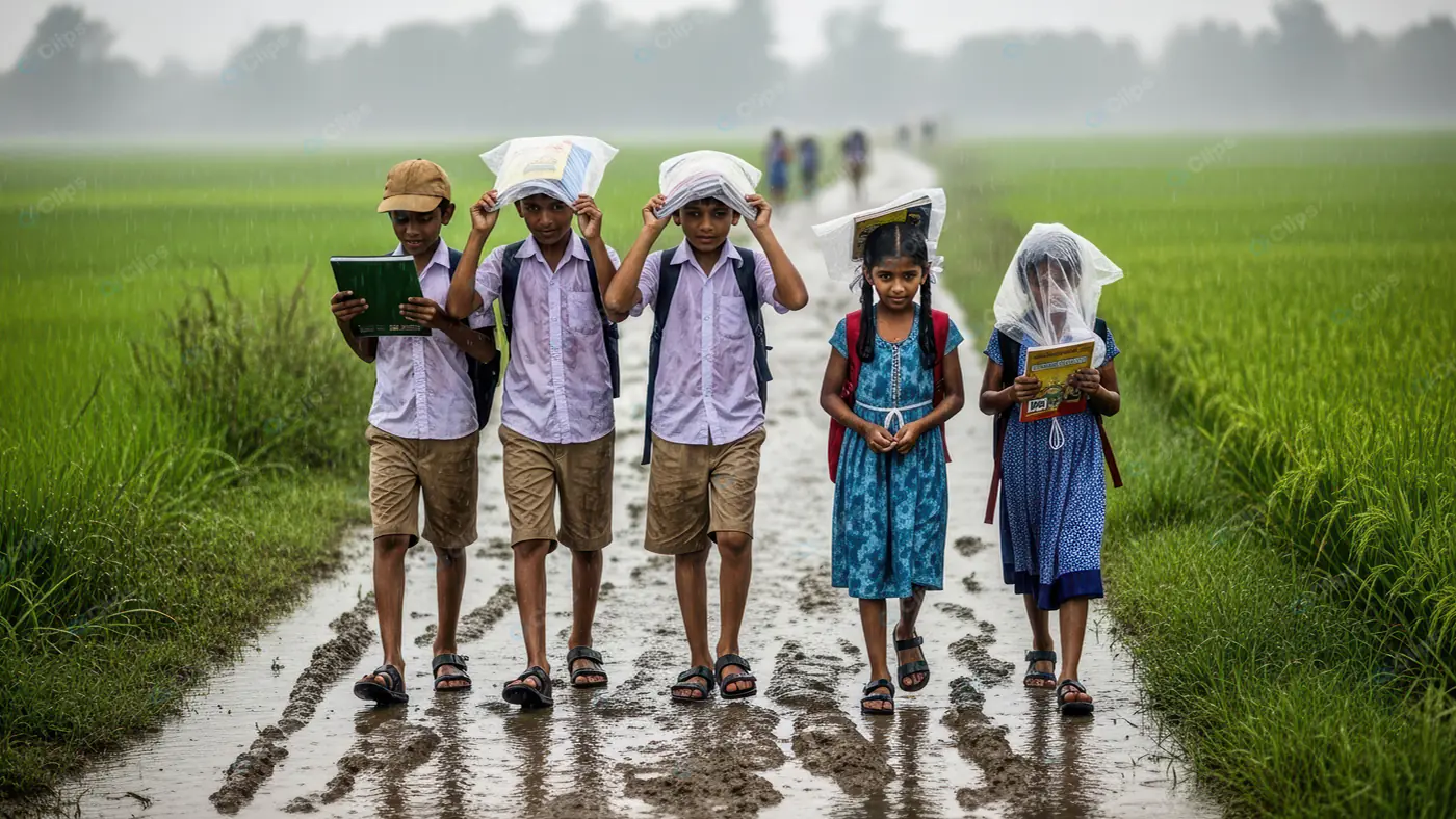 Rural Students' Rainy Journey