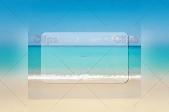 Tropical Beach Instagram Post Template with Rounded Corners