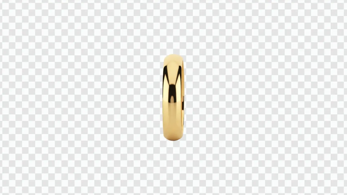 Classic Polished Gold Wedding Band Ring PNG Clipart