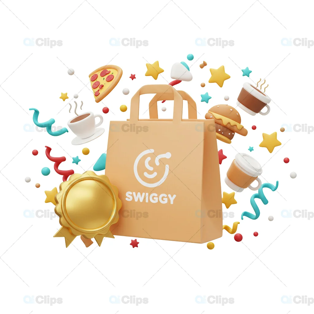 Swiggy 3D Celebration Bag with Food Icons