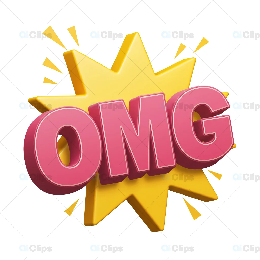 3D "OMG" Comic Explosion Illustration